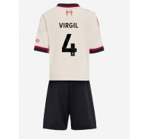 Liverpool Virgil van Dijk #4 Koszulka Wyjazdowa dzieci 2025-26 Krótki Rękaw (+ krótkie spodenki)